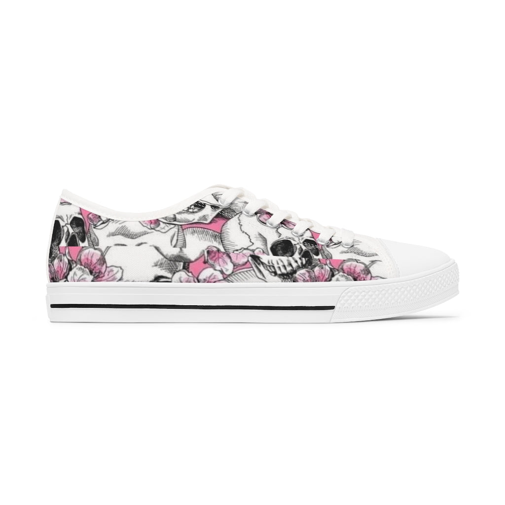 Pink Skeleton - Women's Low Top Sneakers