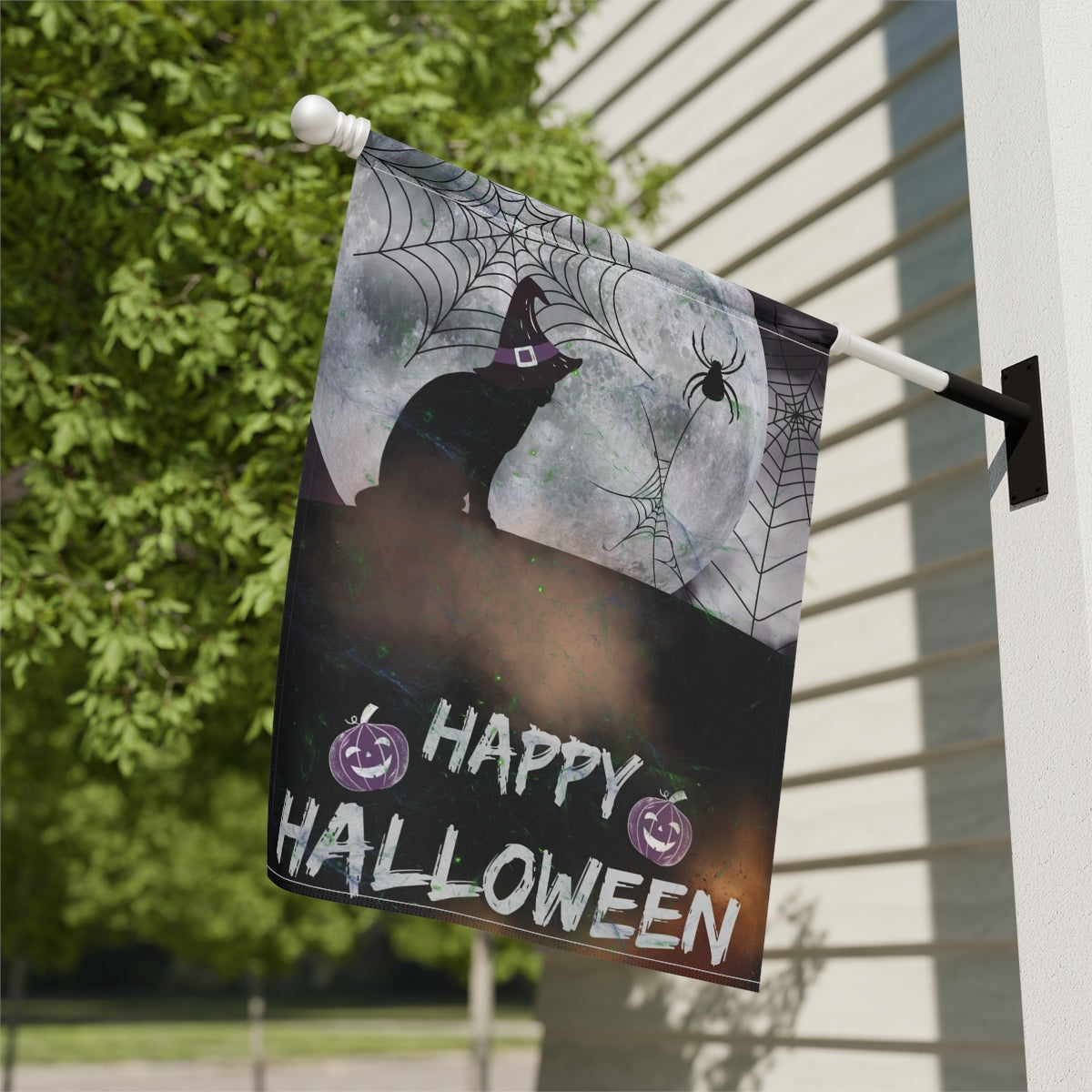 Black Cat Halloween Garden & House Banner