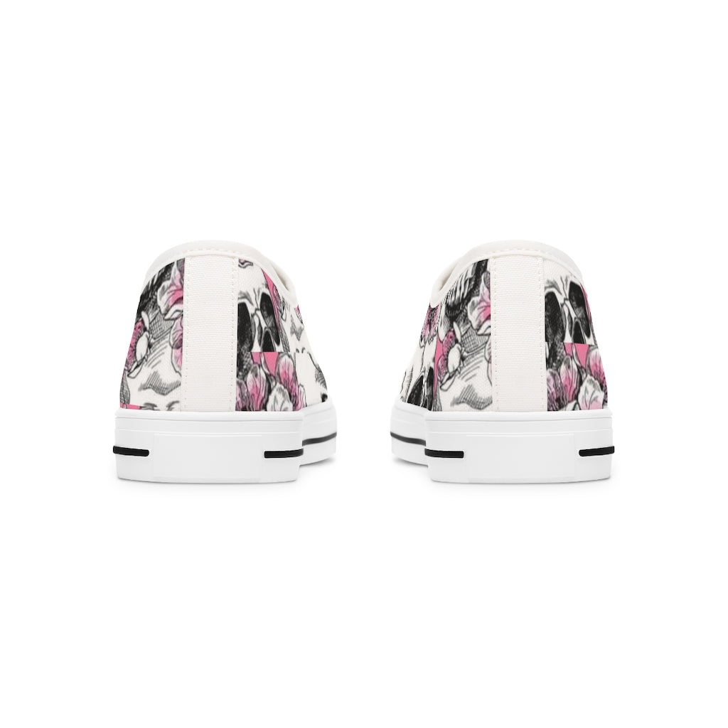 Pink Skeleton - Women's Low Top Sneakers