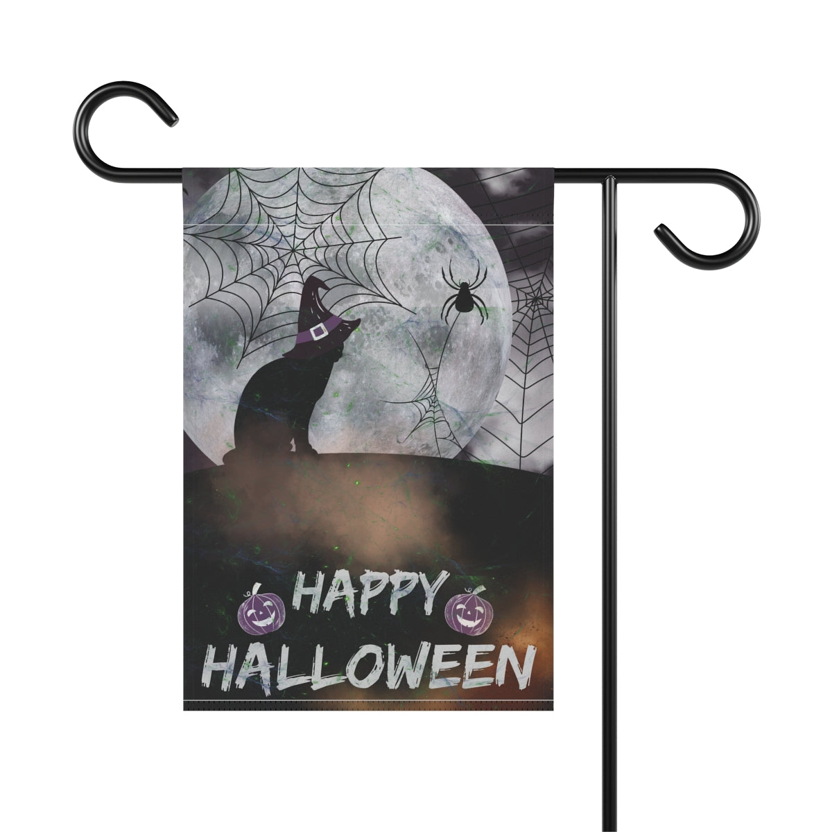 Black Cat Halloween Garden & House Banner