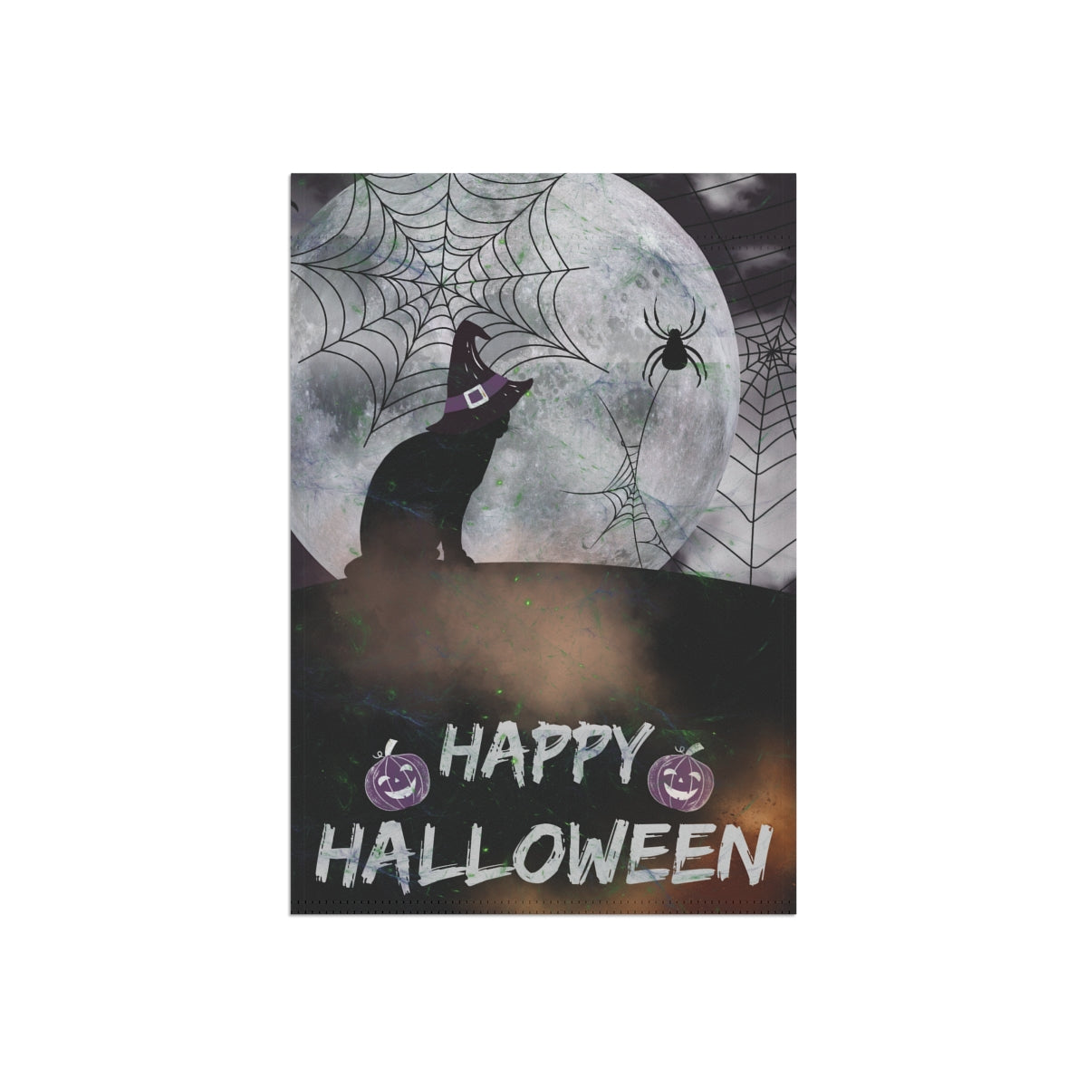 Black Cat Halloween Garden & House Banner