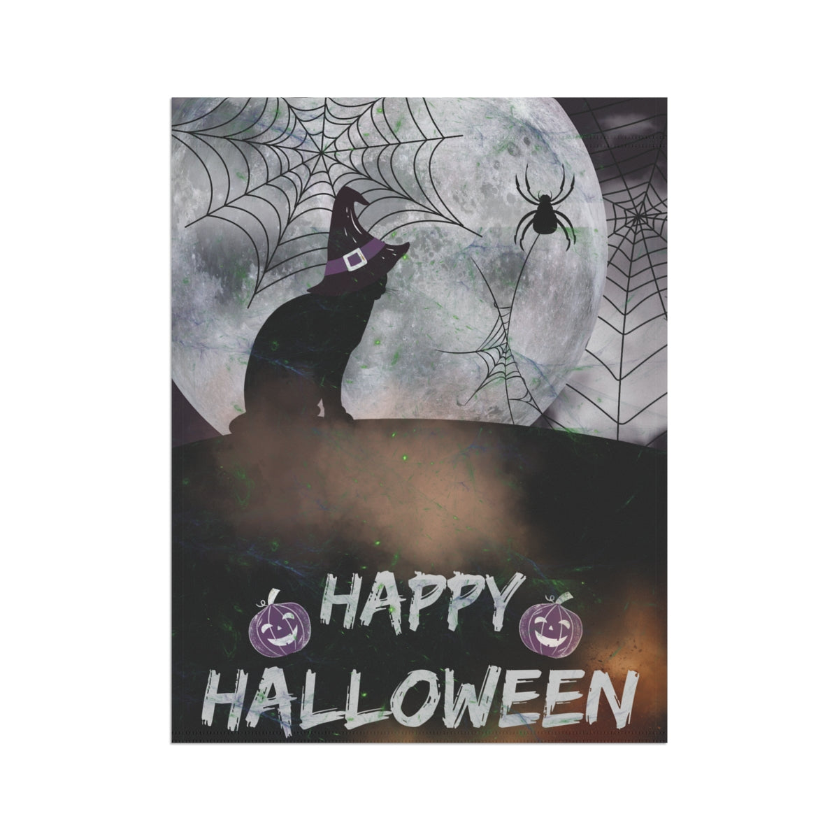 Black Cat Halloween Garden & House Banner