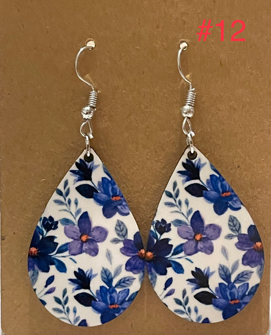 Blue Floral Earrings