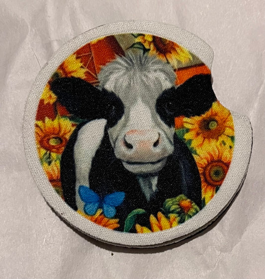 Calf and Sunflowers Coaster