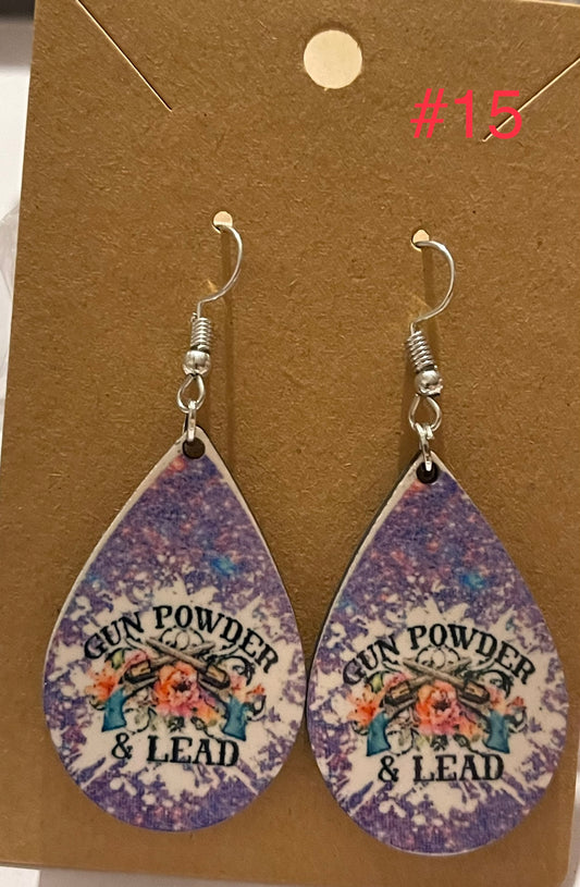 Gunpowder and lace purple earrings